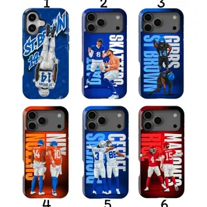 Dart x Skattebo, St. Brown x Gibbs, Pickens x Ceedee, Rice x Mahomes, Bo Nix x Sutton Phone Case, Celly Shockproof Case Cover Compatible with iPhone X, 11, 12, 13, 14, 15, 16, 17 Series & Galaxy Series