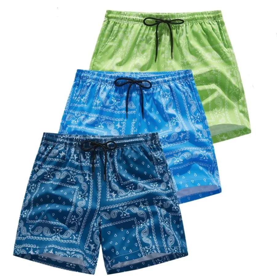 Men’s Beachy Pullstring Multipocket Set Shorts, Retro Trendy Nut Blossom Print, Classic Elastic Waistband, Adjustable Fit, Side Pockets, Curved Leg Shaping Hem, Stretchy Smooth Skin Friendly Washable Fabric, Multipocket Men's Shorts, Set Men's Shorts