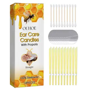 【2 boxes】OUHOE Bee Wax Ear Candles, Pack of 10 — Natural bee wax ear care products for soothing relief and stress reduction, professional salon-grade product