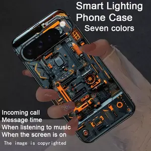 Colorful, Protective, intelligent voice controlled luminous phone case Cover suitable for Google Pixel Fold 7A 6A 7Pro 6Pro 8 8A 8 Pro 9 9A 9 Pro, Casing