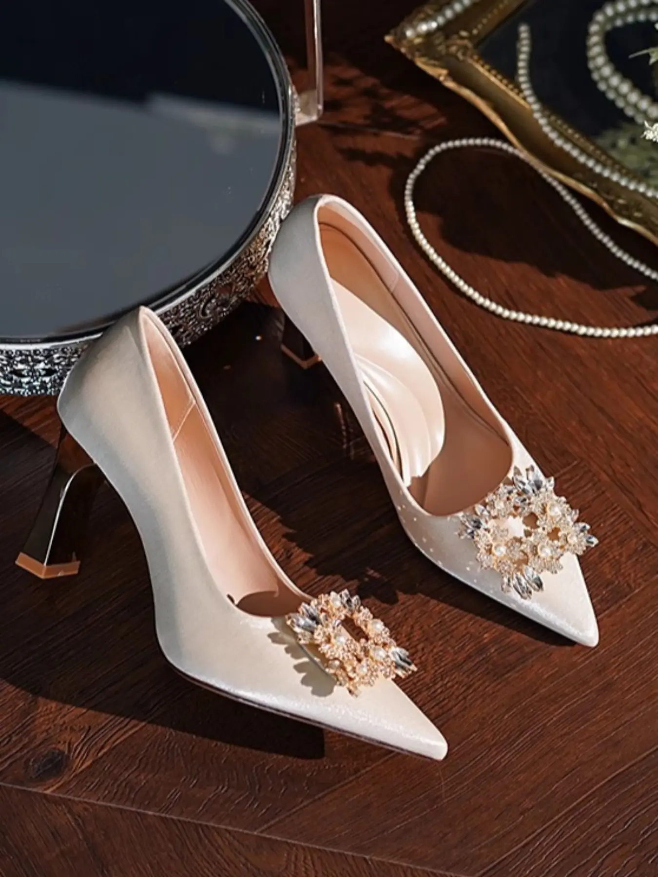 New Women's High Heel Wedding Shoes, Wedding Heels, Comfortable Single Sole, Fashion Butterfly Knot Design, Versatile Dress Formal Shoes, Elegant Style, Stiletto Heeled Pumps, Heeled Footwear, Dressy Shoes