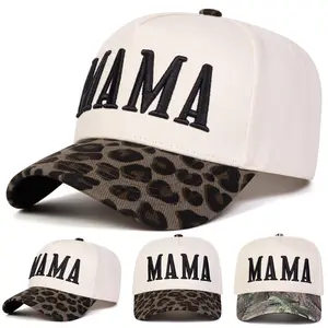 Unisex MAMA Letter Embroidered Two Tone Five-panel Baseball Cap Outdoor Adjustable Sunscreen Leisure Hat Spring Autumn Travel Tourism Beach Vacation