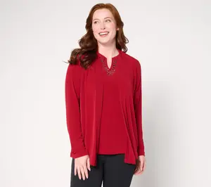 Susan Graver Artisan Liquid Knit Cardigan & Tank Set