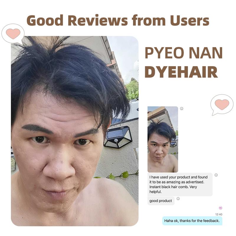 PYEONAN Unisex Professional Hair Dye Comb - Natural Plant-Based! No Bleaching, 2 in 1 Instant Magic, Grey Hair Coverage & Haircare Combined. Grey Turns to Black or Drak Brown Easily. Herbal Ingredient Hair Color, 2.8Oz./80g, Nourish and Shine
