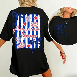 American Honey Coquette 4th Of July T Shirt, Girly Memorial Day T Shirt, Vintage Usa T Shirt, Independence Day T Shirt, Land Of The Free, Merica 4th Of July T Shirt, 4th Of July Outfits For Women, 4th Of July, 4th Of July Shirt, 4th Of July Shirt Unisex..
