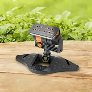 Adjustable Oscillating Sprinkler, 16 Nozzles, Wide Coverage, Tri-Pod Stand, Ideal for Lawn, Yard, Garden Irrigation