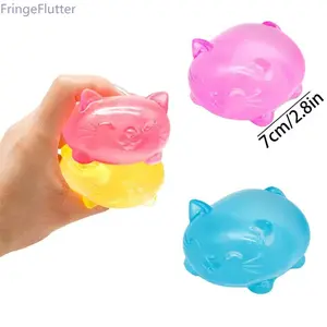 4Pcs Mini Cute Cat Maltose Fidget Toy | Non-Stick Odorless Non-Toxic Decompression Toy, Fun Stress Relief Tool for Adults