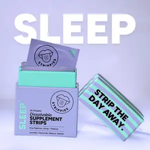 SLEEP Dissolvable Supplement Strips - 5mg Melatonin & L-Theanine for Sleep Health - Dissolvable Dietary & Vitamin Supplement for Relaxation and Stress Support