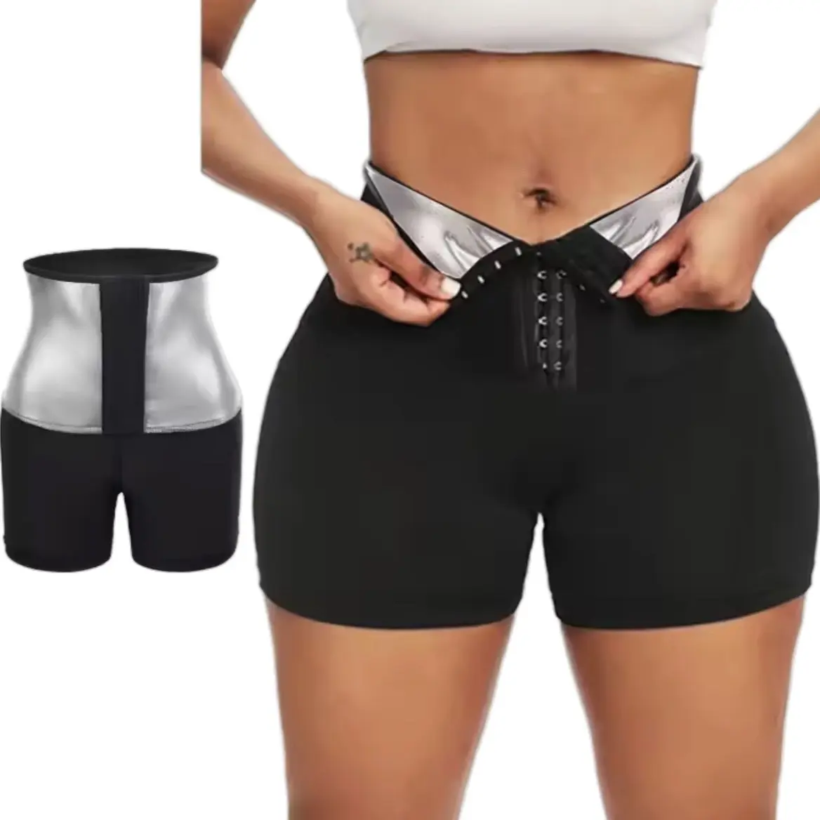 Babe Beauty Sweat Sauna Pants Body Shaper Weight Loss Slimming Shorts Shapewear Women Waist Trainer Hot Thermo Sweat Pants Fitness
