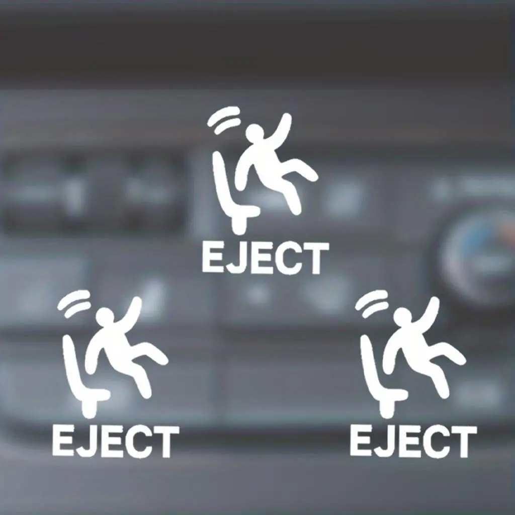 5pcs "EJECT" sci-fi fun interior button decoration stickers, creating a fun sci-fi style interior space, is a must-have for humor enthusiasts. Suitable for various types of automotive interior decoration.