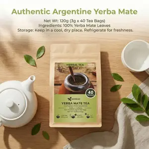 Yerba Mate Tea Bags 40 Count, 3g/Bag | Unsmoked Argentine Yerba Mate | Rich in Antioxidants & Plant Nutrients for Gut Health & Natural Energy