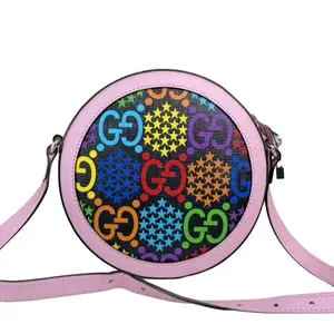 Pre-owned GUCCI Leather Crossbody Bags GG Logo Multicolor Round Crossbody Bag with Vibrant Star and Circle Patterns