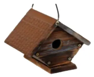 212 MAIN Wood Wren Bird House, Rustic Design, Metal Roof, Pet Supplies Accessory for Cages