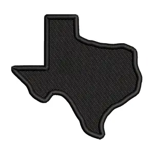 Black Texas Shape Outline Patch - 3 Inch Embroidered Patch with Durable Twill Backing, Iron-On Application, Available in 1-3 Days