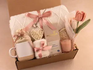 Sending a hug gift box, thinking of you, birthday gift, self care gift basket, warm and cozy, thank you gift box, get well soon