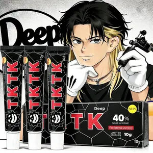 TKTK Tattoo Cream, 3-Pack Tattoo Soothing Cream, 6 - 8 Hours forTattoos, Use Before Tattooing, Waxing & Piercing | TattooNursing Extra Strength | 10g | Black Basis 40%
