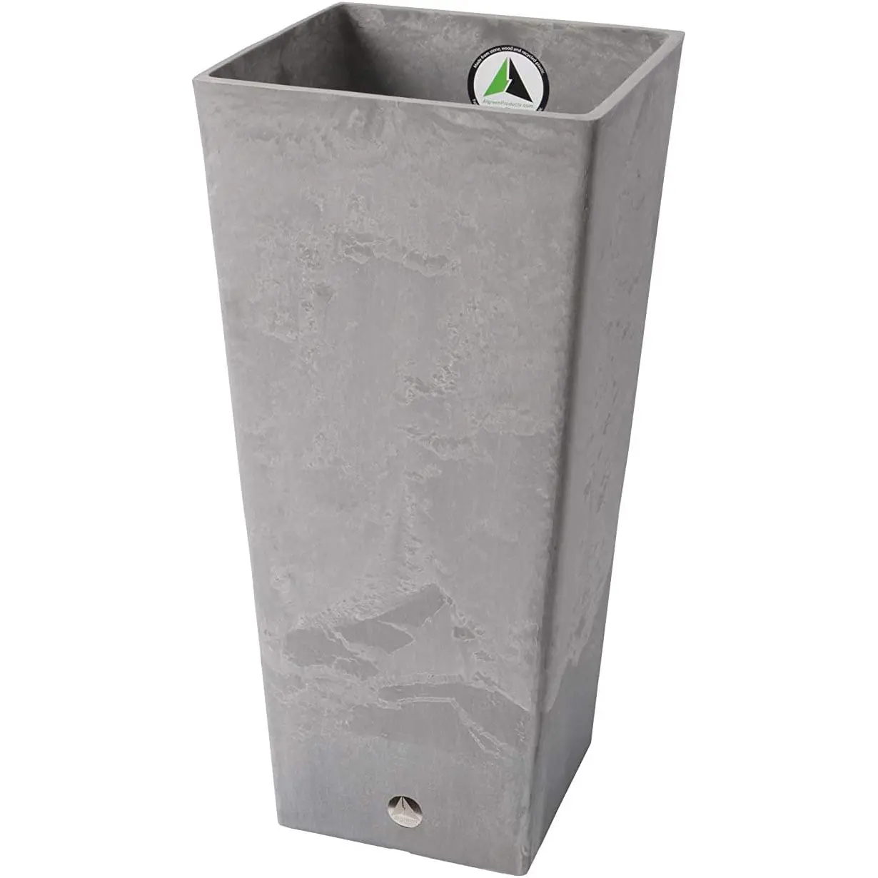 Algreen Products 13 x 28 in. Valencia Square Taper Planter with Elevated Plant Shelf - Concrete
