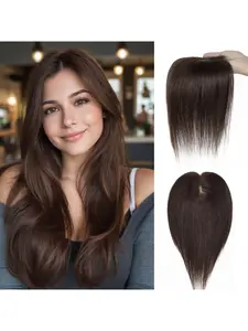 8-14inch Invisible Clip-In Hair Extensions for Women - Real Human Hair Toppers Perfect for Thinning Hair Natural Look Natural Looking Hair Toupee Hairline Topper
