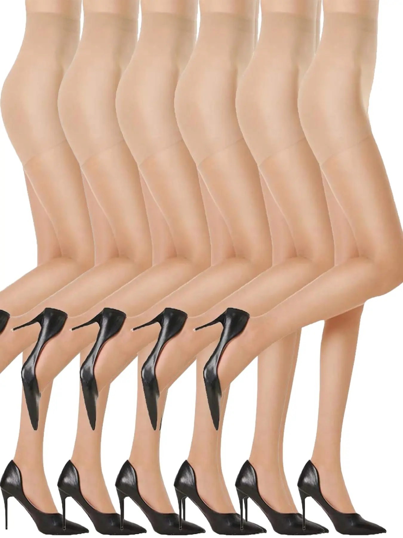 Women's Ultrafine Fiber Shaping Fit Curvy Plus Size Leggings, 6-Pack Velvet Soft Non-See-Through Leggings, 60 Denier Slimming Tight Long Socks, Underwear, Womenswear, Women Pantyhose