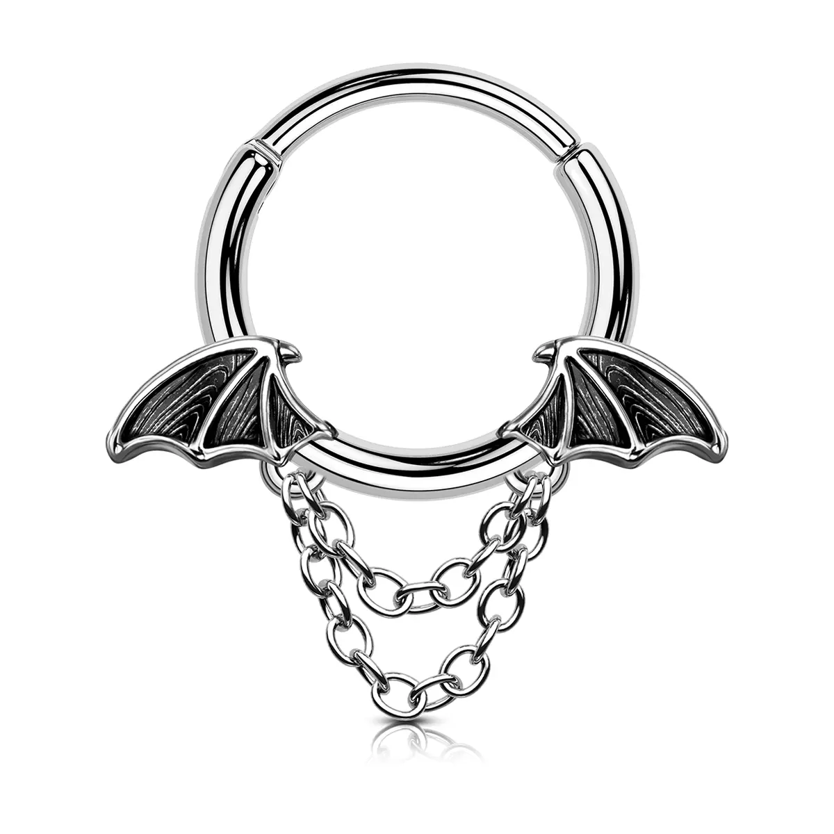 Oufer 16G Bat Wings with Dangle Chain Septum Ring