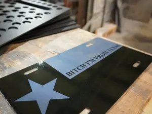 B*tch I'm From Texas License Plate (Subdued) - 100% Made in the USA!