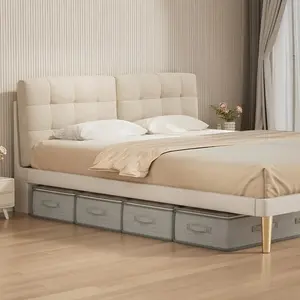 Bed Under Storage Bags Set of 4, Foldable Open Design Closet Organizer, Space Saving Stackable Bedroom Storage Pouches