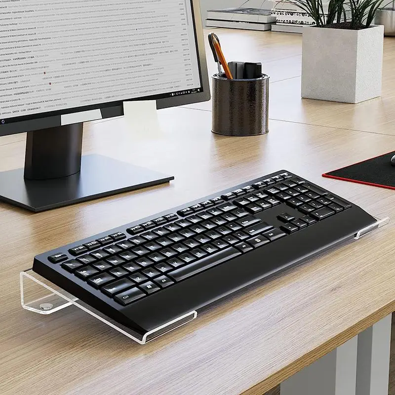 Clear Acrylic Desktop Keyboard Stand, 1 Count Game Room Accessories Universal Ergonomic Laptop Stand, Desk Accessories for Home Office, Desk Organizat