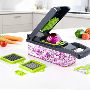 Upgraded Stainless Steel Multi-Functional Grater and Chopper for Onions, Potatoes, Cucumbers and More - Kitchen gadgets for home cooking, easy to chop!