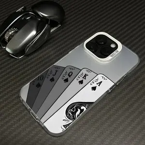 Case for iPhone 17 Pro Max 16 Plus 15 14 13 12 11 Air E playing cards design Matte Shockproof Anti-Scratch Stylish Smartphone Cover,Gift