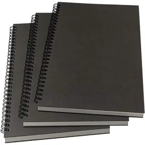 B5 Spiral Notebook/Spiral Journal Unruled, 100gsm Thick Blank Paper & Hard  Cover, 65 Sheets (130 Pages), 3-Pack, 10.5" x 7.2", Gray