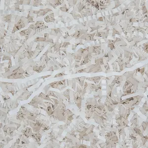 Crinkle Cut Paper Shred Packing Grass Cushion Paper Streamer for Christmas Wedding Birthday Bridesmaid Engagement Craft Gift Boxes Bags Basket Filler Decoration 4.5oz White