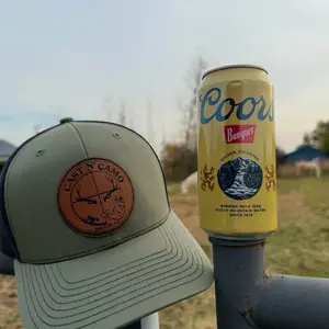 Richardson 112 SnapBack hat with a Cast N Camo patch. Olive green