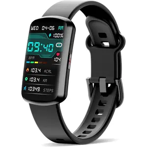 Health Fitness Tracker, Smart Watch with 24/7 Heart Rate and Blood Pressure Monitor, Activity Tracker with Blood Oxygen, 120 Sport Mode Waterproof Sleep Tracker for Women Men (Black)