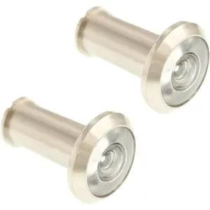 2-Piece 180-degree Wide Angle Door Peephole Viewer for 1-1/2" to 2-1/4" Doors, Satin Nickel - Enhance Home Security, Easy Installation Durable Convenient Design