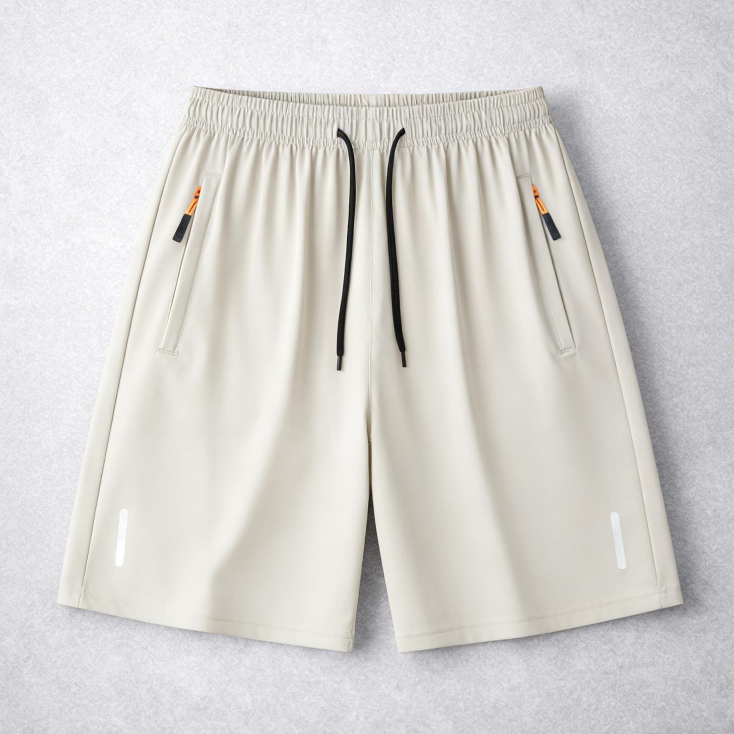 Men’s casual breathable shorts; men’s quick-dry shorts with reflective stripe print; ice silk shorts with zippered pockets; quick-drying, lightweight sports/fitness shorts—ideal for summer leisure and active wear, suitable for significant athletic activit Men’s casual breathable shorts; men’s quick-dry shorts with reflective stripe print; ice silk shorts with zippered pockets; quick-drying, lightweight sports/fitness shorts—ideal for summer leisure and active wear, suitable for significant athletic activit