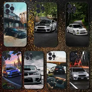 WRX STI Tough Phone Case, Black Silicone Cover, Racing Fan Design, Designed for iPhone 11-17 Pro Max/Plus & Samsung Galaxy S23-S25