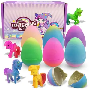 6pcs Unicorn Hatch Egg Toy Set, Rainbow Gradient Water Expansion Puzzle Toys, Creative Kids Interactive Blind Box Gift for Boys Girls Ages 3+