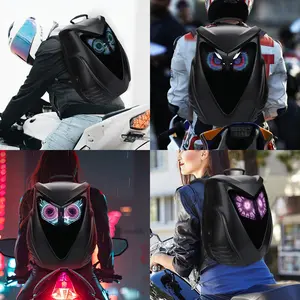 Motorcycle DIY Backpack - Hard Shell Large Capacity with APP, Programmable Backpack Designed by Owl - Ideal for Cycling, Camping, and Travel