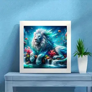 Lion Pattern DIY Diamond Arts Colorful Painting Kit without Frame, DIY 5D Diamond Arts Colorful Painting Kit, Wall Art Decor for Home Bedroom, Diamond Painting Kits