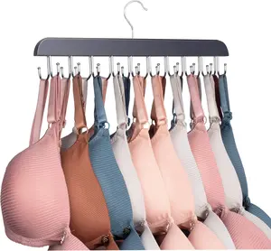 Bra Hangers for Closet Organizer,Tank Top Hanger with 20 Hooks,Space Saving Wooden Adjustable Hangers,Closet Organizers and Storage Suitable for Dorm, Apartments, Tank Tops, Bras, Hats
