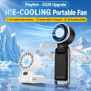 PLAYHOT Ice Chilling Handheld Fan,Rechargeable 25550RPM Portable Club Party gear/AC-free for Car,Mama-approved Appliance for Theme park,Hot Summer Energy Saver,Outdoor Necessities,Explorer Lovers Beat The Heat