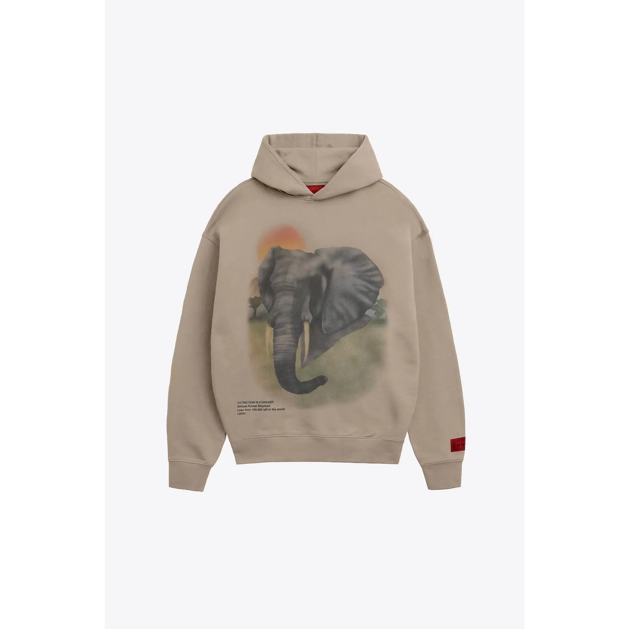 African Forest Elephant Hoodie (Taupe)