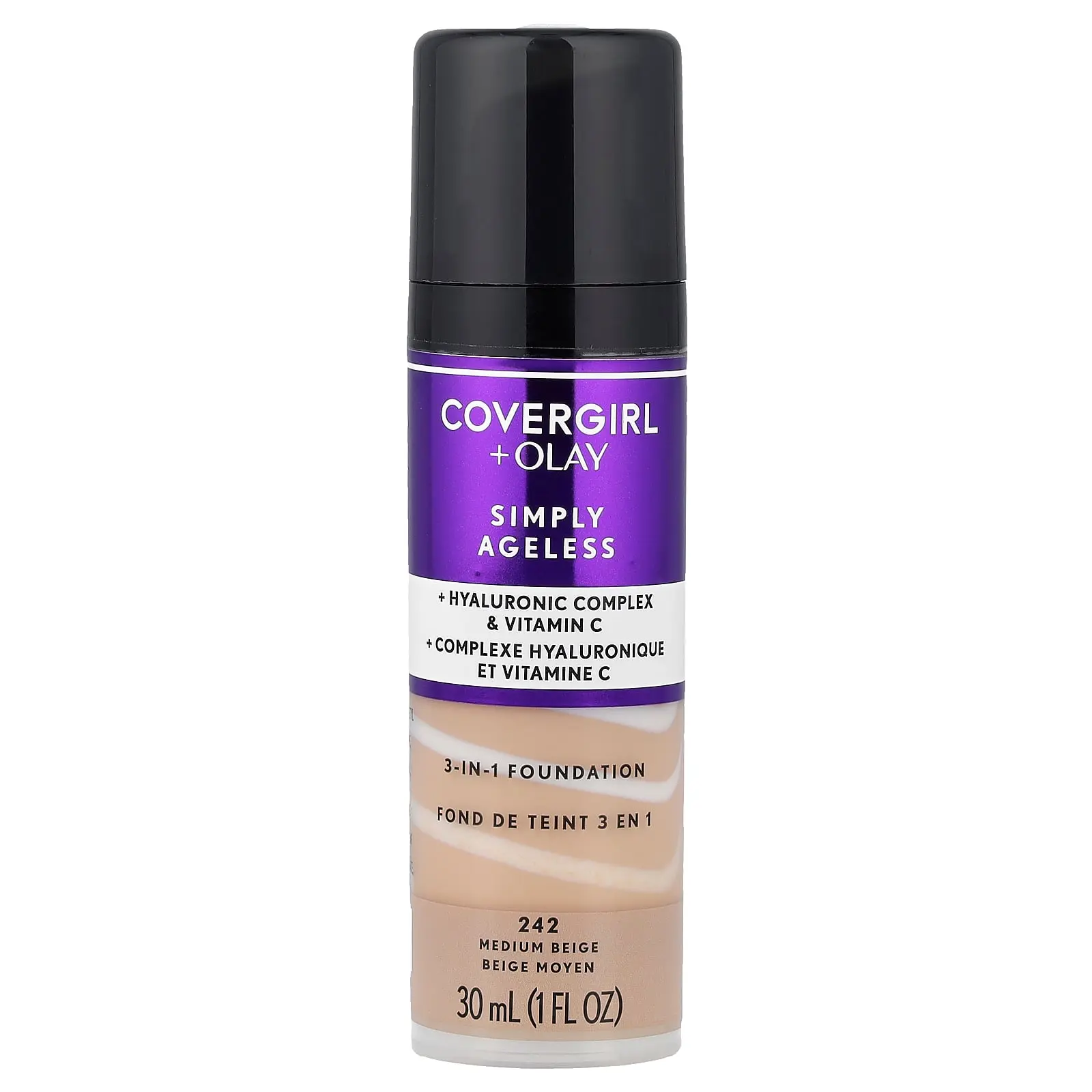 Covergirl Olay, Simply Ageless, 3-in-1 Foundation, 242 Medium Beige, 1 fl oz (30 ml)