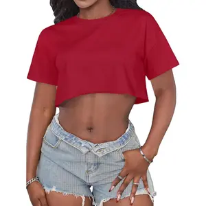 Outdoors & sports Crop Tops for Women Casual Short Sleeve T Shirts Summer Basic Top Crew Neck Oversized Cropped Tees 2026