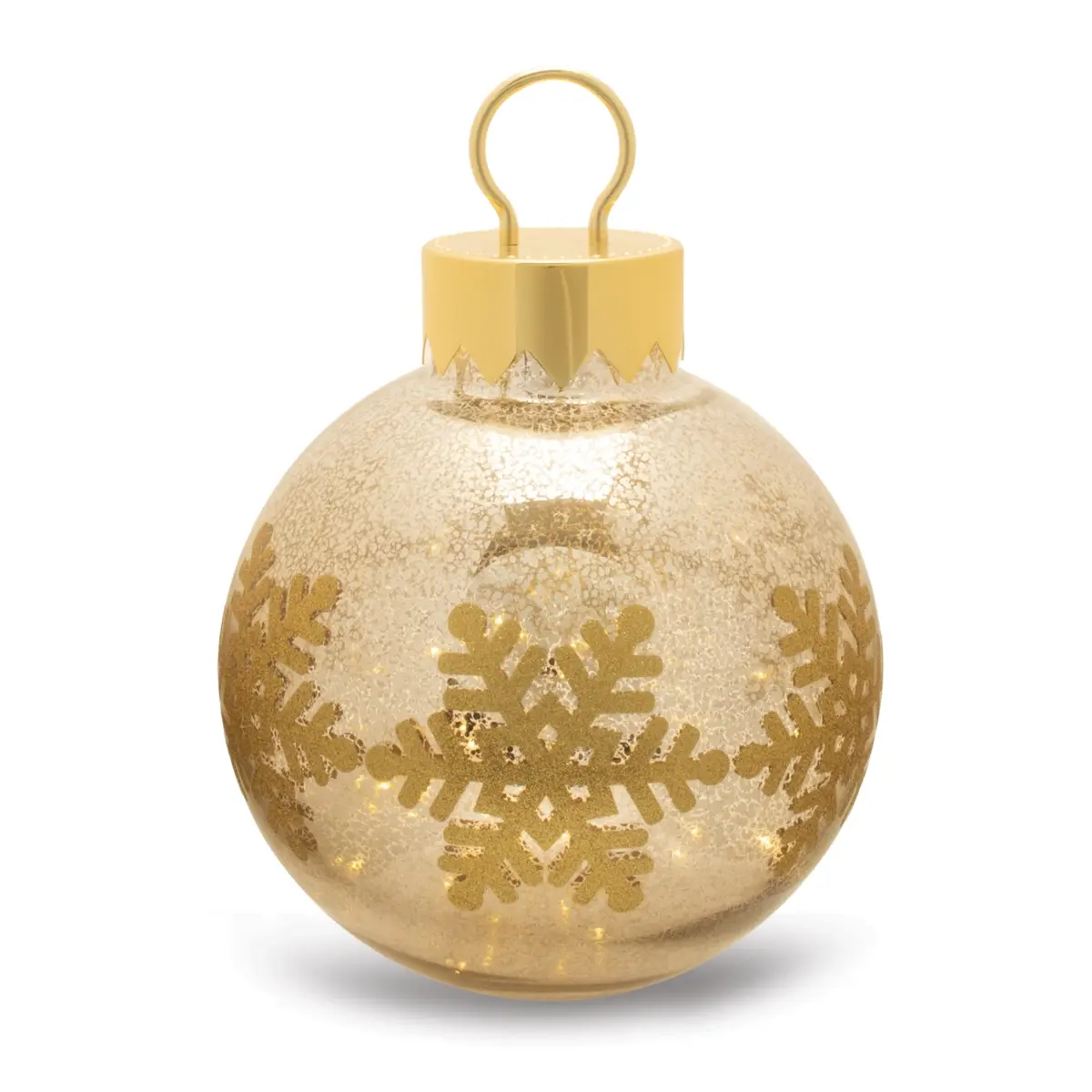 Melrose 94283DS 360-Stand Glass LED Lighted Decorative Ornament - Classic Gold Traditional Floral, 9.5x13 in, 6.46 lbs, Soft Ambient Glow, Holiday Decorating Accent, 3 AA Batteries Not Included, Light Up Your Space