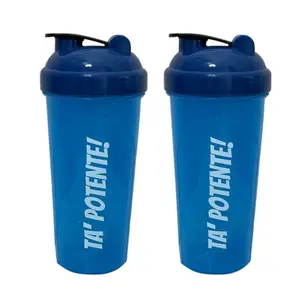 Water Bottle Shaker 22 oz - Bundle of 2 - Ta' Potente Drinkware Plastic Cup Reusable Washable Bottled