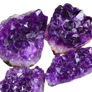 10-70g 30-50mm Amethyst Geode Natural Crystal Quartz Stone Wand Point Energy Healing Mineral Stone Rock