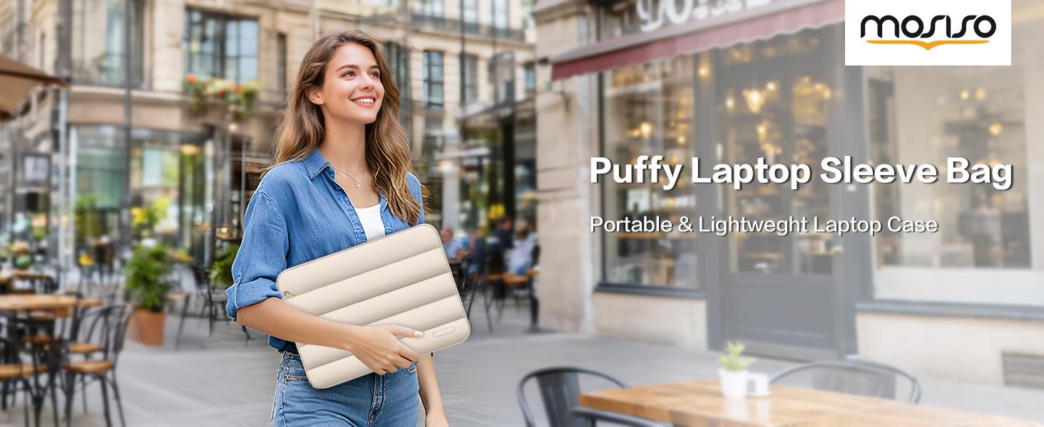 MOSISO Puffy Laptop Sleeve with Small Case, Soft Protective Bag for 13.3-17.3 inch Devices – Slim, Lightweight & Shockproof, Compatible with MacBook/HP/Dell/ASUS, Ideal for Work, Commute, Travel, School & Daily Use