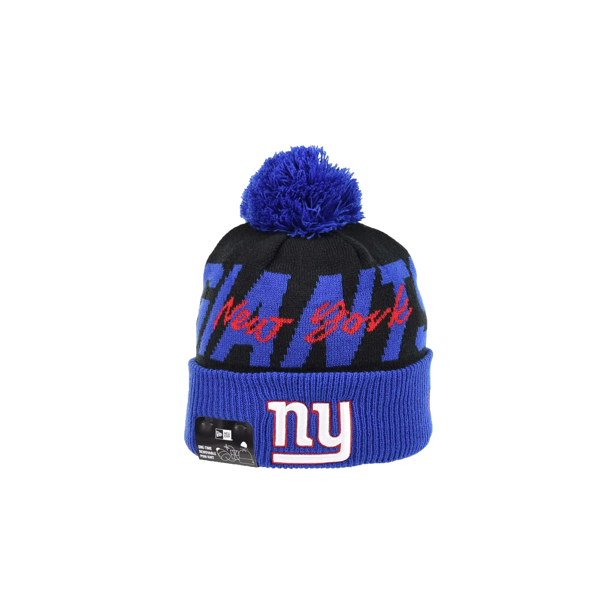 New York Giants Cuffed Knit Pom Beanie "Black / Blue" 60268805