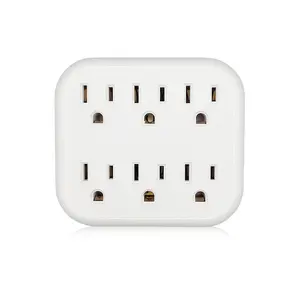 Six-In-One Us Plug Adapter Head, Multifunctional Power Strip, Desktop Charging Station for Office School Travel, Multi-Function Power Converter, USB Power Outlet